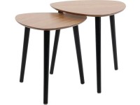 Koopman 2-dielna súprava odkladacích drevených stolíkov prírodná/čierna