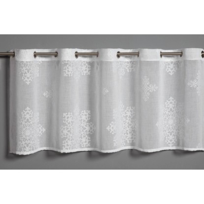 Bennetti Vitrážová záclona s otvormi, ornamenty, biela 135 x 45 cm