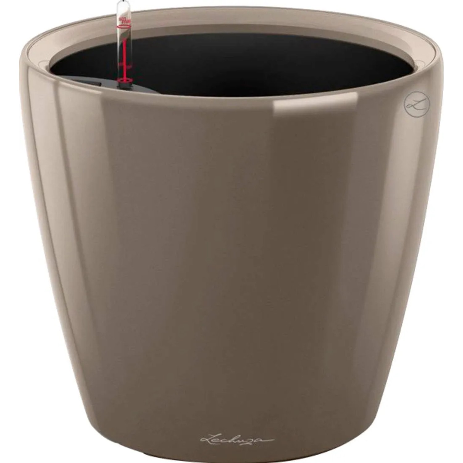 E-shop Lechuza Kvetináč Classico Premium LS 35, sivohnedá vysoko lesklá, pr. 35 x 32 cm
