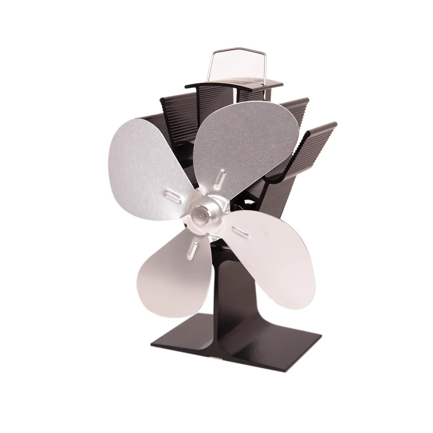 E-shop HS Flamingo Ventilátor na kachle 4lopatkový, strieborný, 115 x 180 x 197 mm