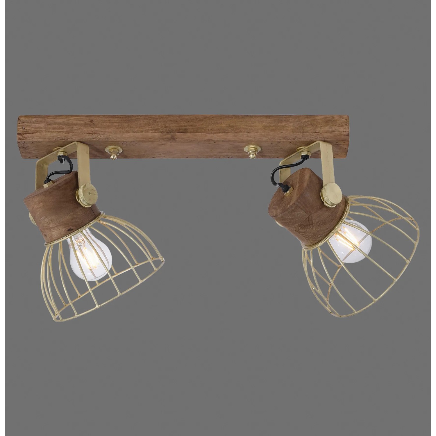 E-shop Just Light. Nástenné/stropné sv. Alami 2-bod., matný mosadz, 29 x 29 x 64 cm