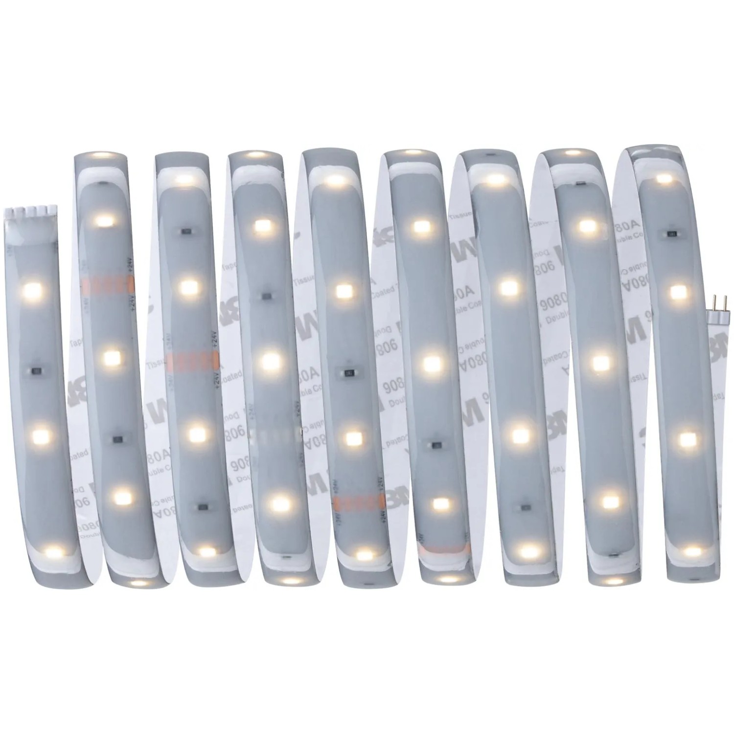 E-shop MaxLED 250 pásik teplá biela 2700K, IP44, 10W, 24V, strieborný plast, 2,5 m