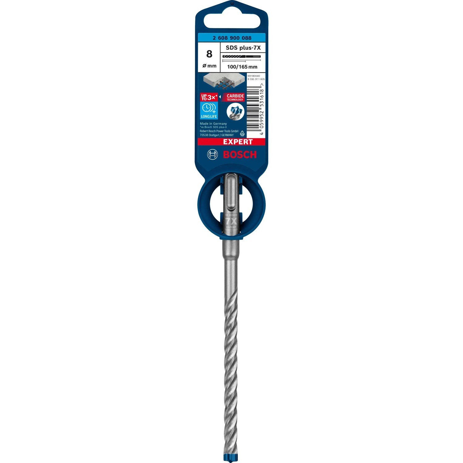 E-shop Bosch Vrták do betónu Expert SDS Plus-7X, pr. 8 x 100/165 mm