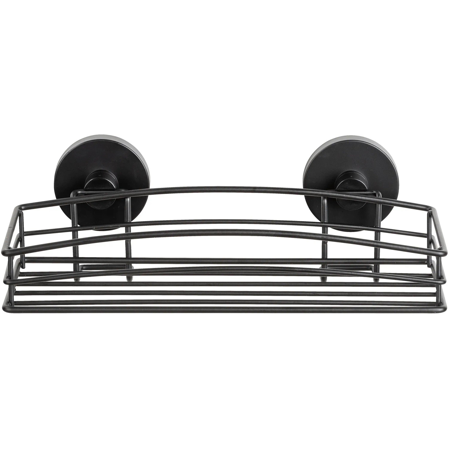 E-shop Wenko Polička kúpeľňová nástenná Vacuum-Loc Pavia čierna 26 x 6,5 x 14 cm