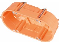 Elektroinštalačná krabica do dutých stien dvojitá 135 mm x 65 mm, IP30 oranžová