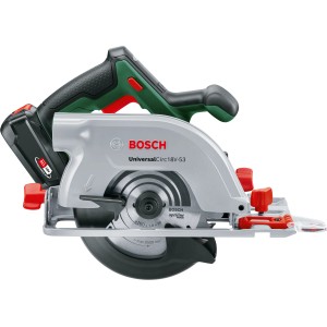 Akumulátorová okružná píla Bosch UniversalCirc 18V-53 s akumulátorom, na presné rezy do dreva.