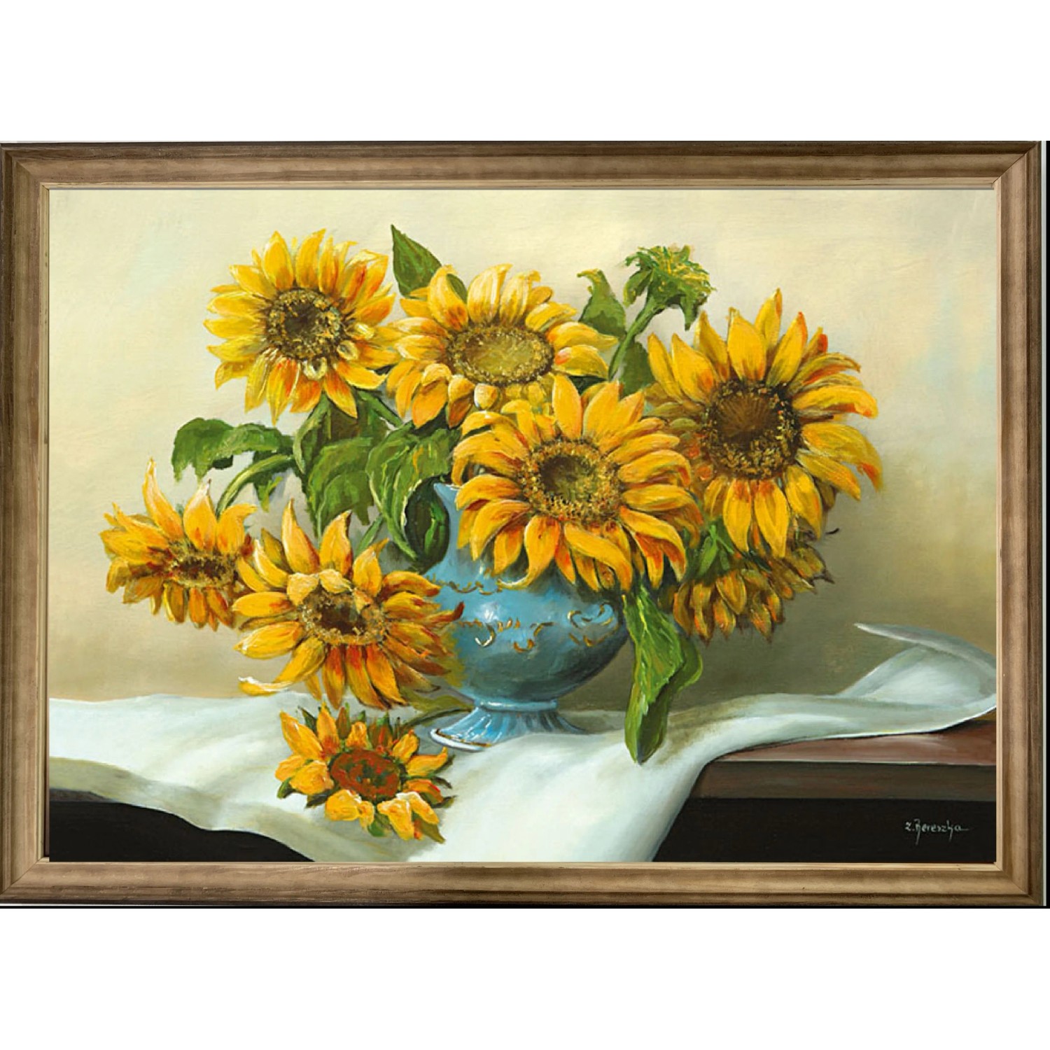 E-shop Bondecor Zarámovaný obraz Slnečnica 54 x 74 cm