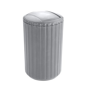 Sivý výklopný odpadkový kôš Allstar Minas, 3 litre, do kúpeľne a kuchyne.