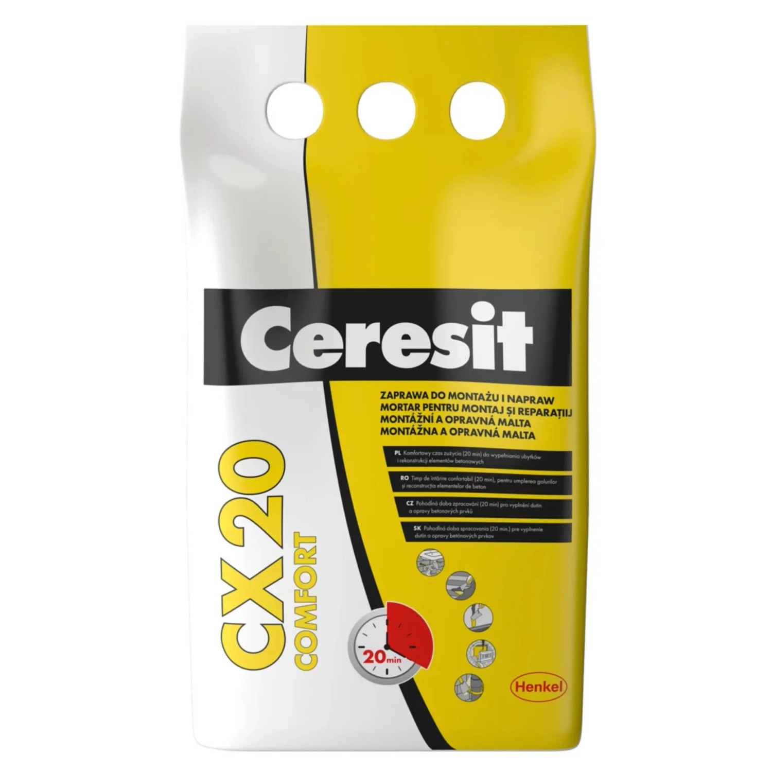 E-shop Ceresit Rýchlotvrdnúca montážna a opravná malta CX 20, 5 kg