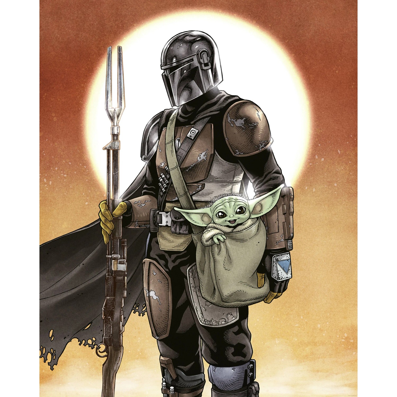 E-shop Komar Vliesová fototapeta Star Wars Mandalorian And Grogu 200 x 250 cm