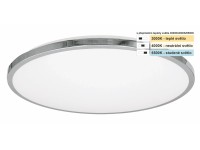 Top Light Kúpeľňové stropné LED svietidlo Silver KM CCT 18W IP44 1800lm pr. 34cm