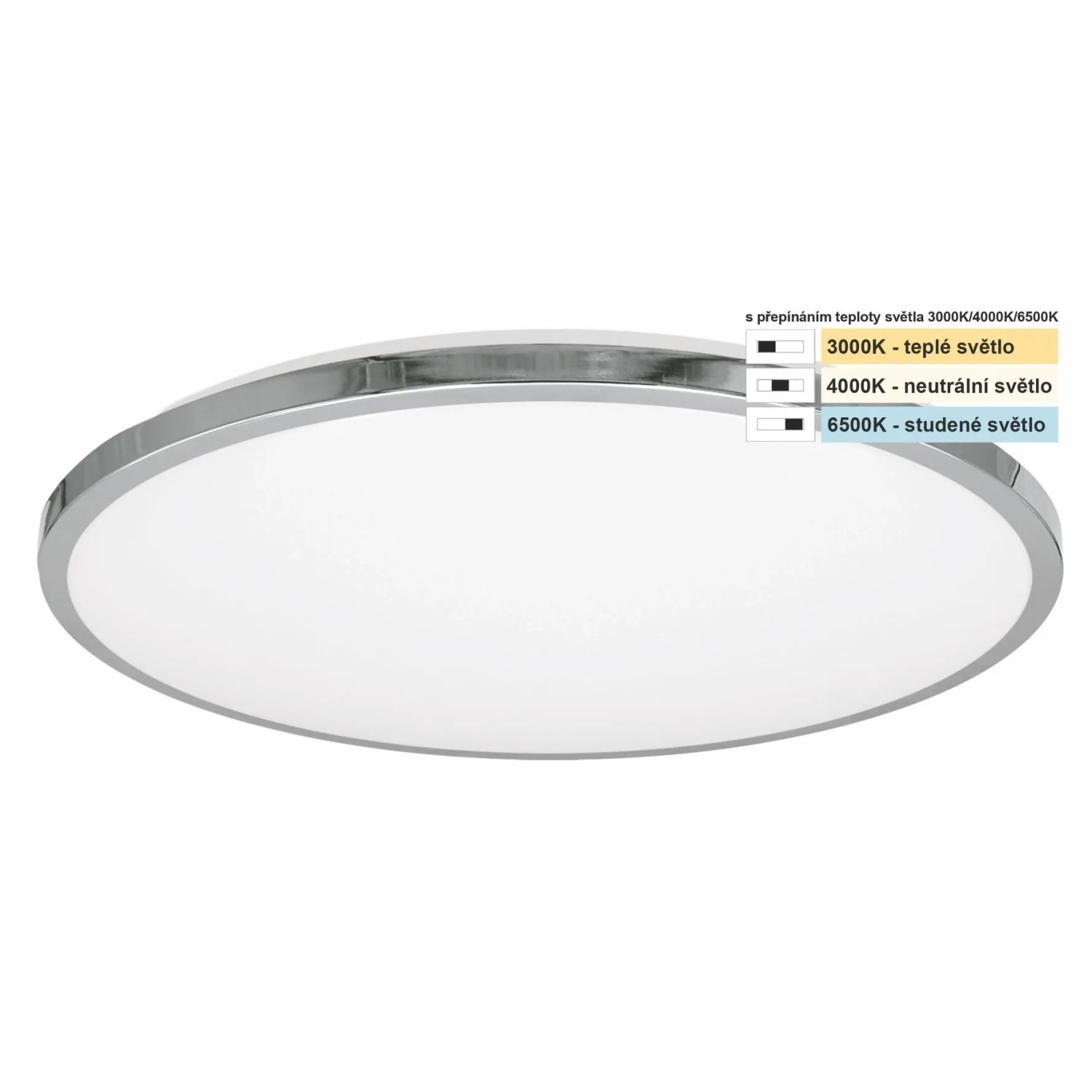 E-shop Top Light Kúpeľňové stropné LED svietidlo Silver KM CCT 18W IP44 1800lm pr. 34cm