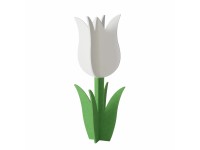 Boltze Dekoratívna figúrka tulipán Tulip bielo-zelený 82 x 36 x 36 cm, 1 ks