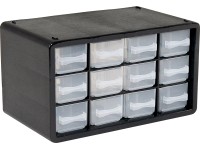 LUX-TOOLS Plastový dielenský organizér, 12 zásuviek, 24,8 x 14,9 x 14,2 cm