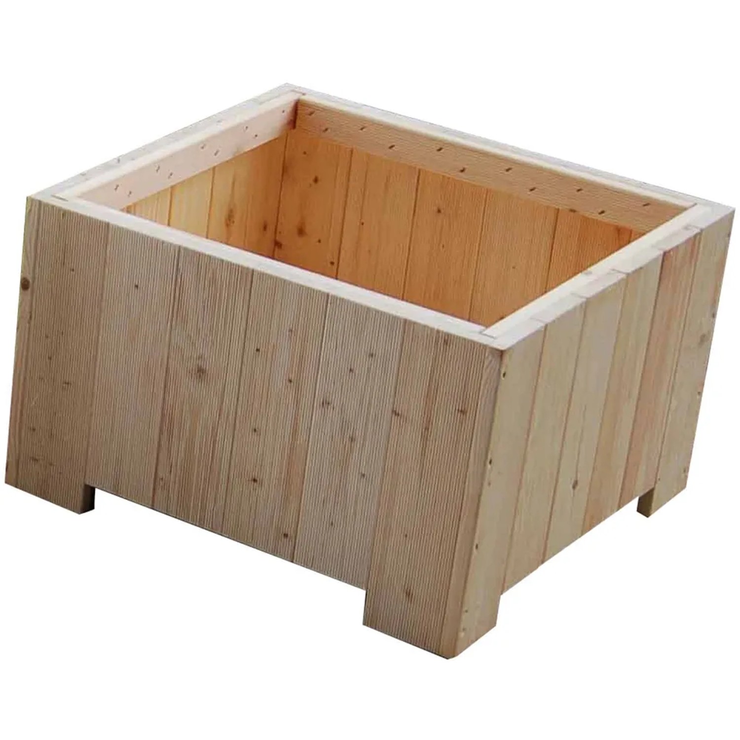 E-shop Gaspo Drevený kvetináč Wels, prírodný, 57 x 57 x 35 cm