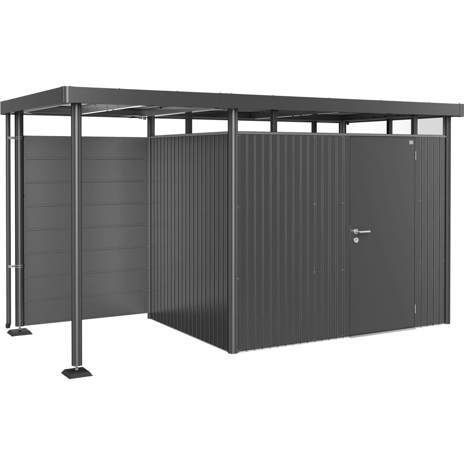 E-shop Biohort Zadná stena pre bočnú strechu HighLine H2/H3/H4/H5 tmavo sivá veľ. S