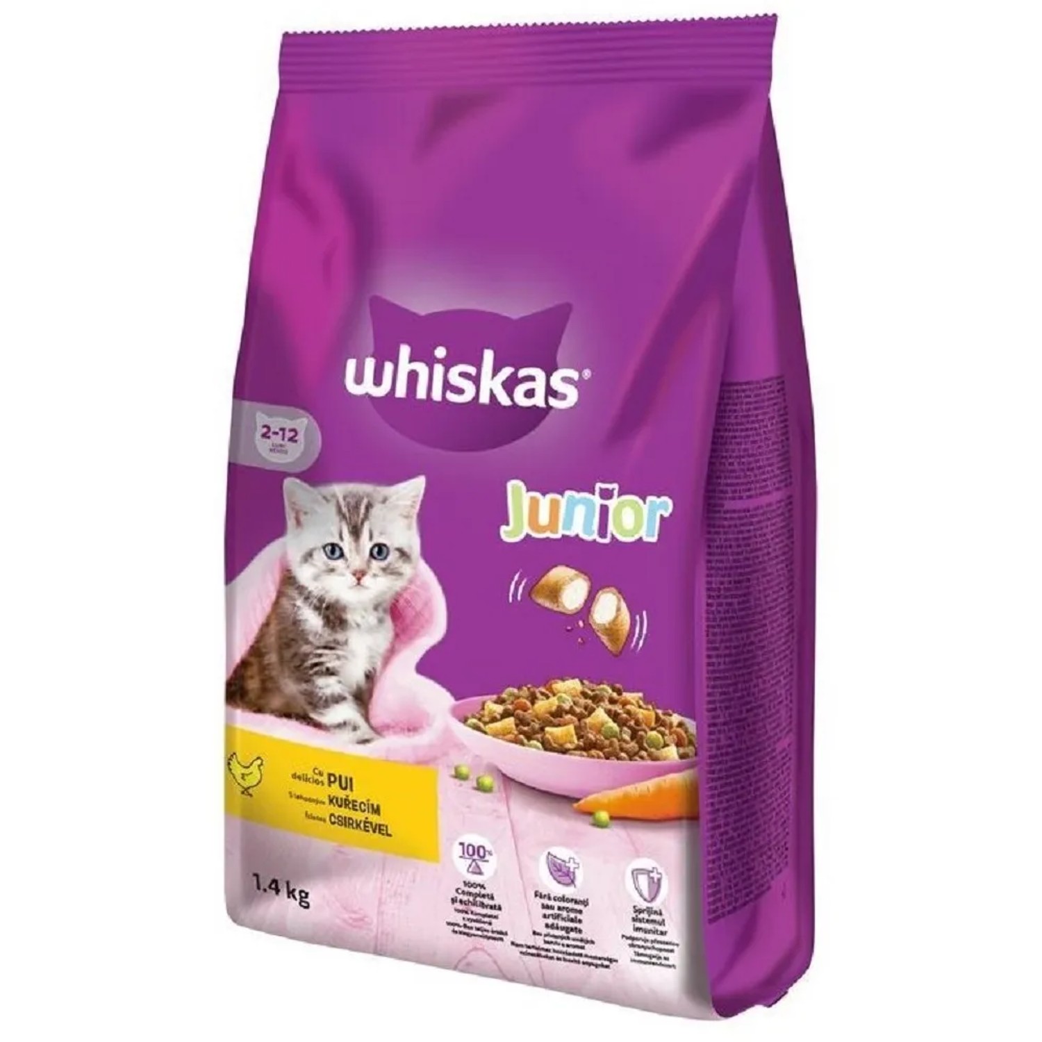 E-shop Whiskas Granule pre mačky junior kuracie, 1,4 kg
