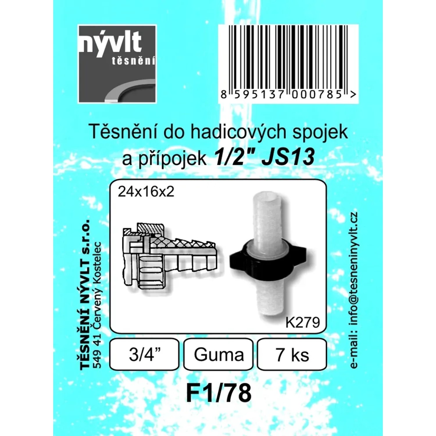 E-shop Tesnenia do hadicových spojok a prípojok 1/2 JS13, 7 ks