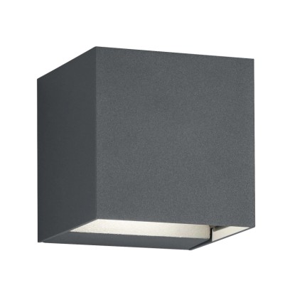 Trio LED vonkajšie nástenné svietidlo Adaja, 2x 3W, IP54, antracitové, 8 x 8 cm