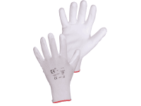 CXS Pracovné rukavice BRITA, s blistrom, máčané v polyuretáne, biele, veľ. 7