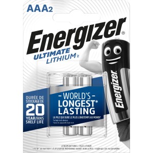 Energizer Ultimate Lithium AAA batérie, 2 kusy. Dlhotrvajúce mikro batérie pre high-tech zariadenia.