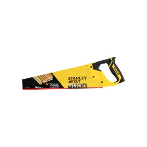 Stanley Jetcut jemná ručná píla, 380 mm, so žltou rukoväťou. Ideálna na presné rezy do dreva.