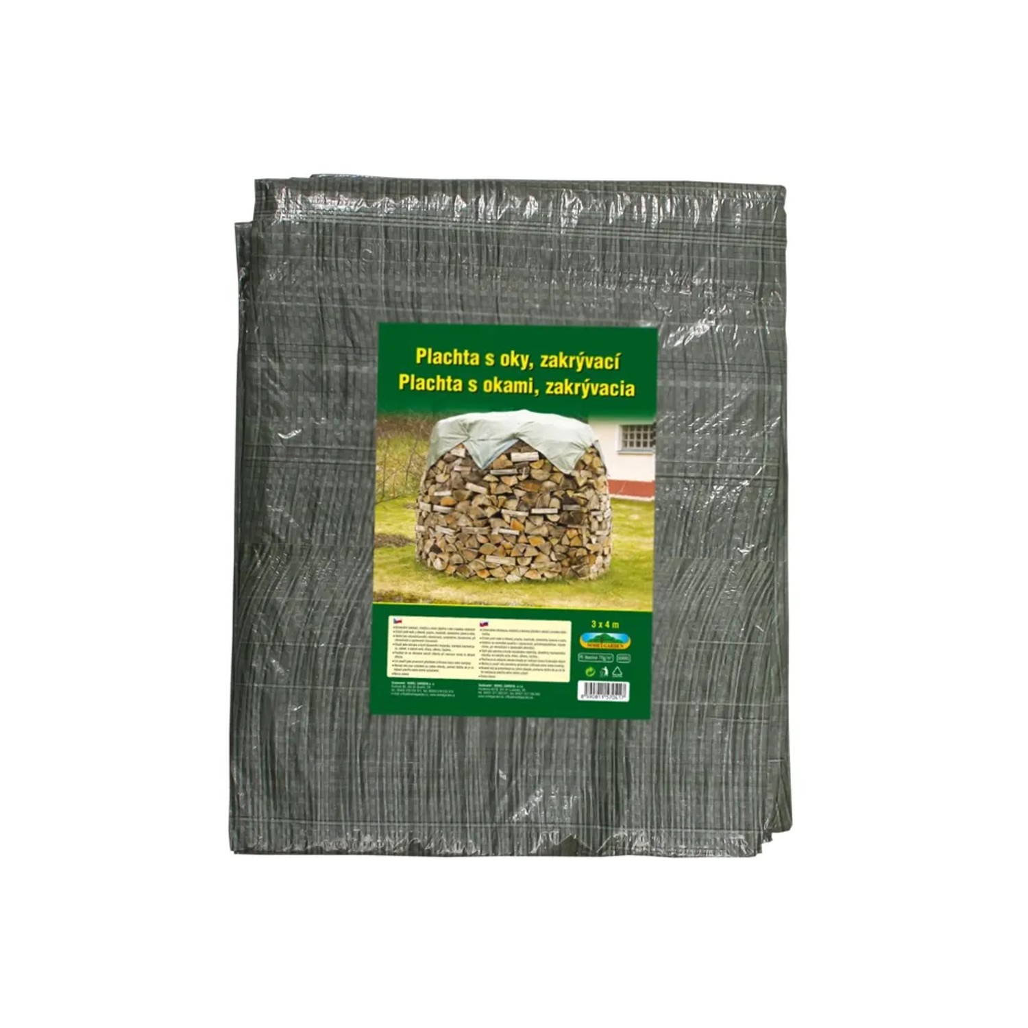 E-shop NOHEL GARDEN Plachta s okami kašírovaná zelená 55 g, 3 x 4 m