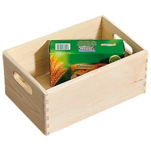 Kesper univerzálny box z borovicového dreva, 8,4 l, s držadlami a balením lasagní vnútri.