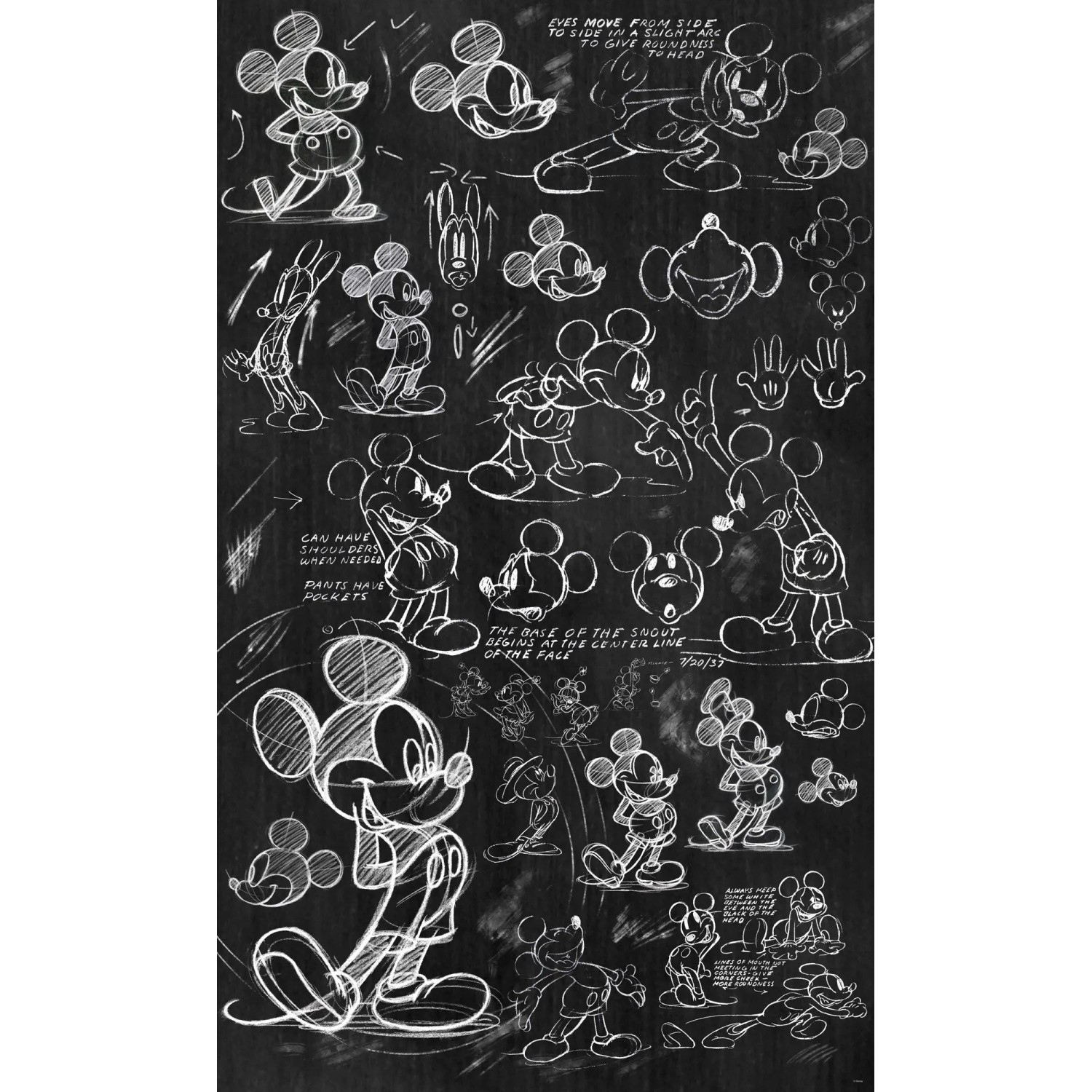 E-shop Komar Vliesová fototapeta Mickey Chalkboard 120 x 200 cm