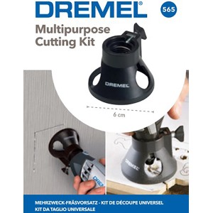 Viacúčelový frézovací nadstavec Dremel 565 pre presné rezy do laminátu, sadrokartónu a ďalších materiálov.