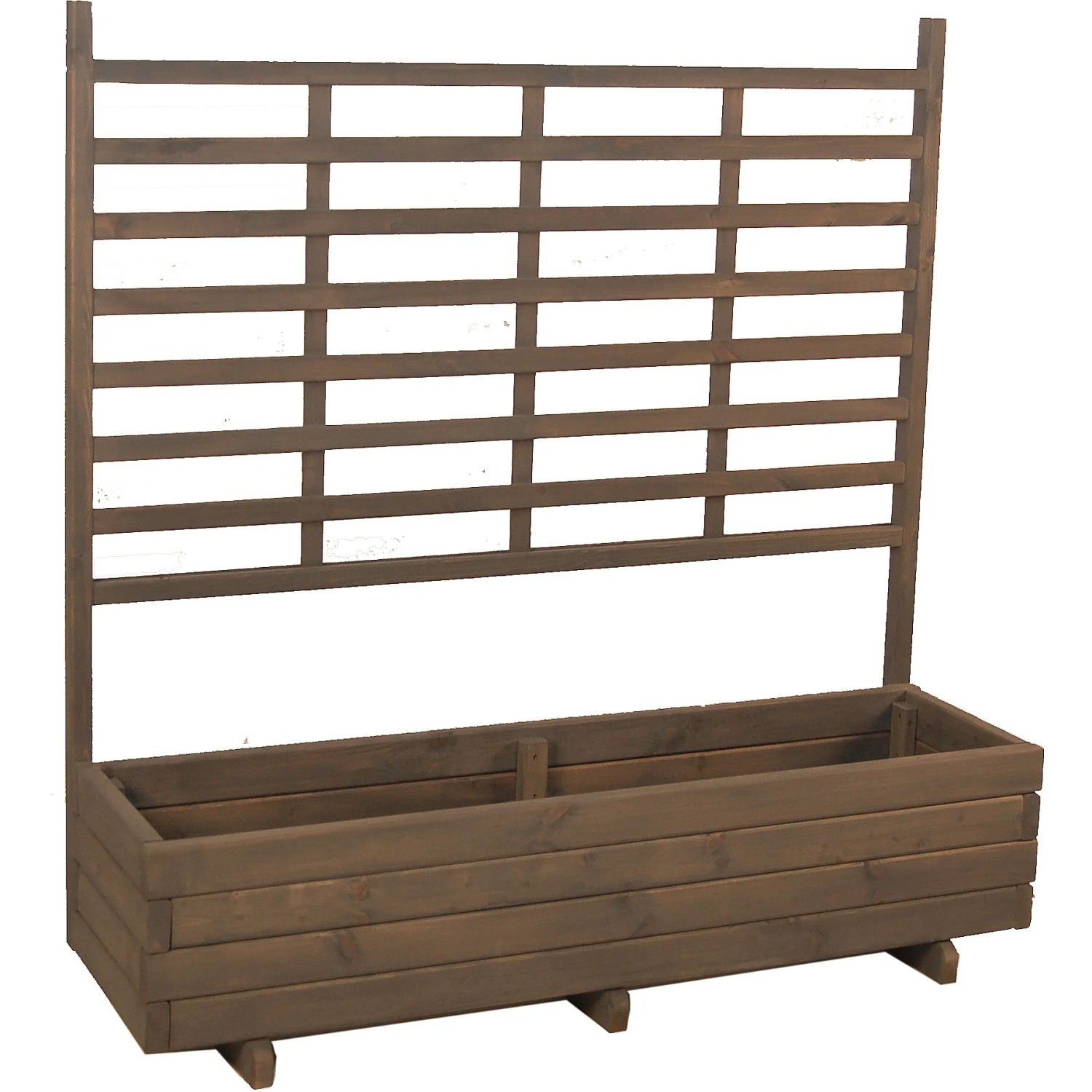 E-shop Gaspo Drevený kvetináč Gmunden s trelážou, sivá vintage, 136 x 37 x 136 cm
