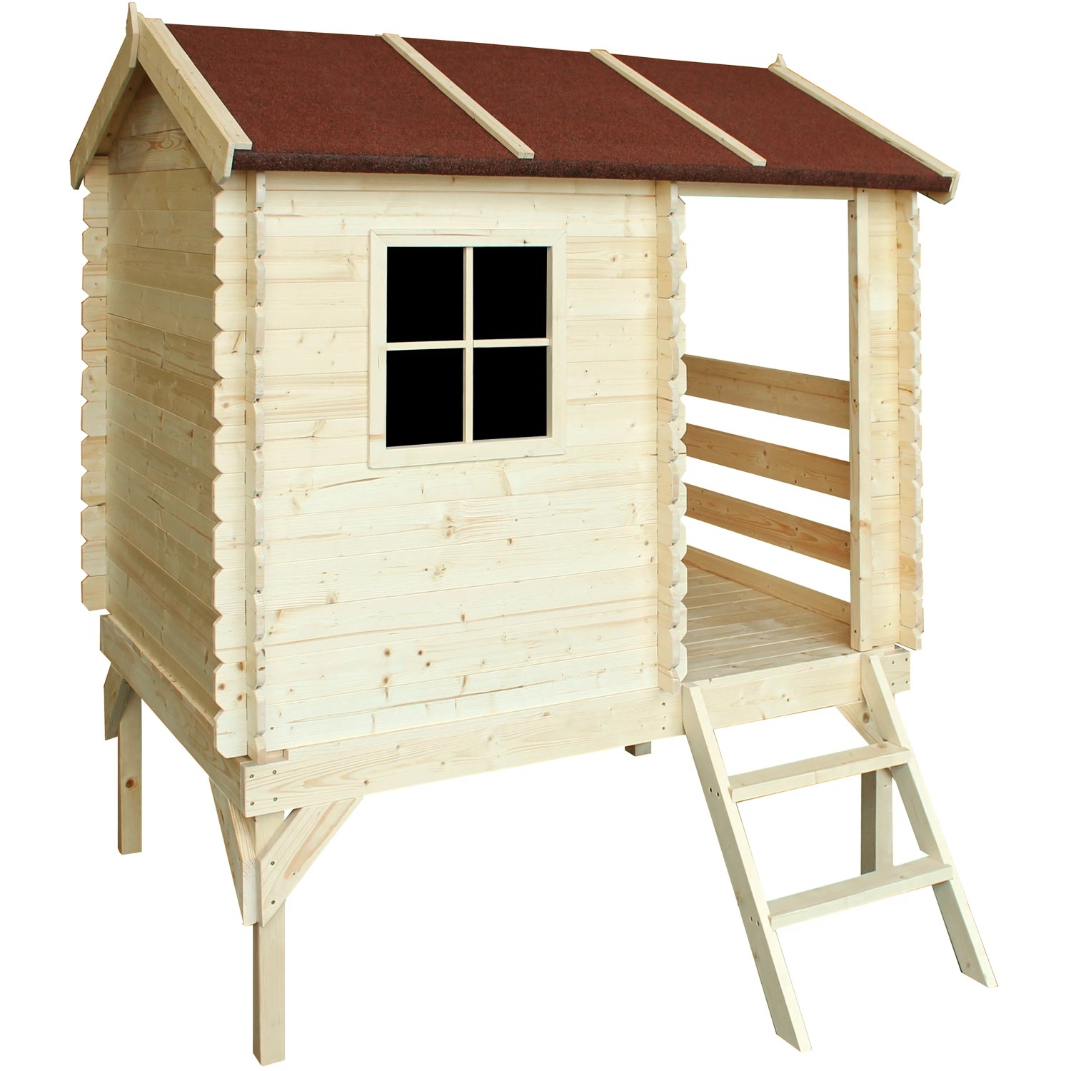 E-shop Timbela Drevený domček pre deti M501B na chodúľoch, 164 x 118 cm