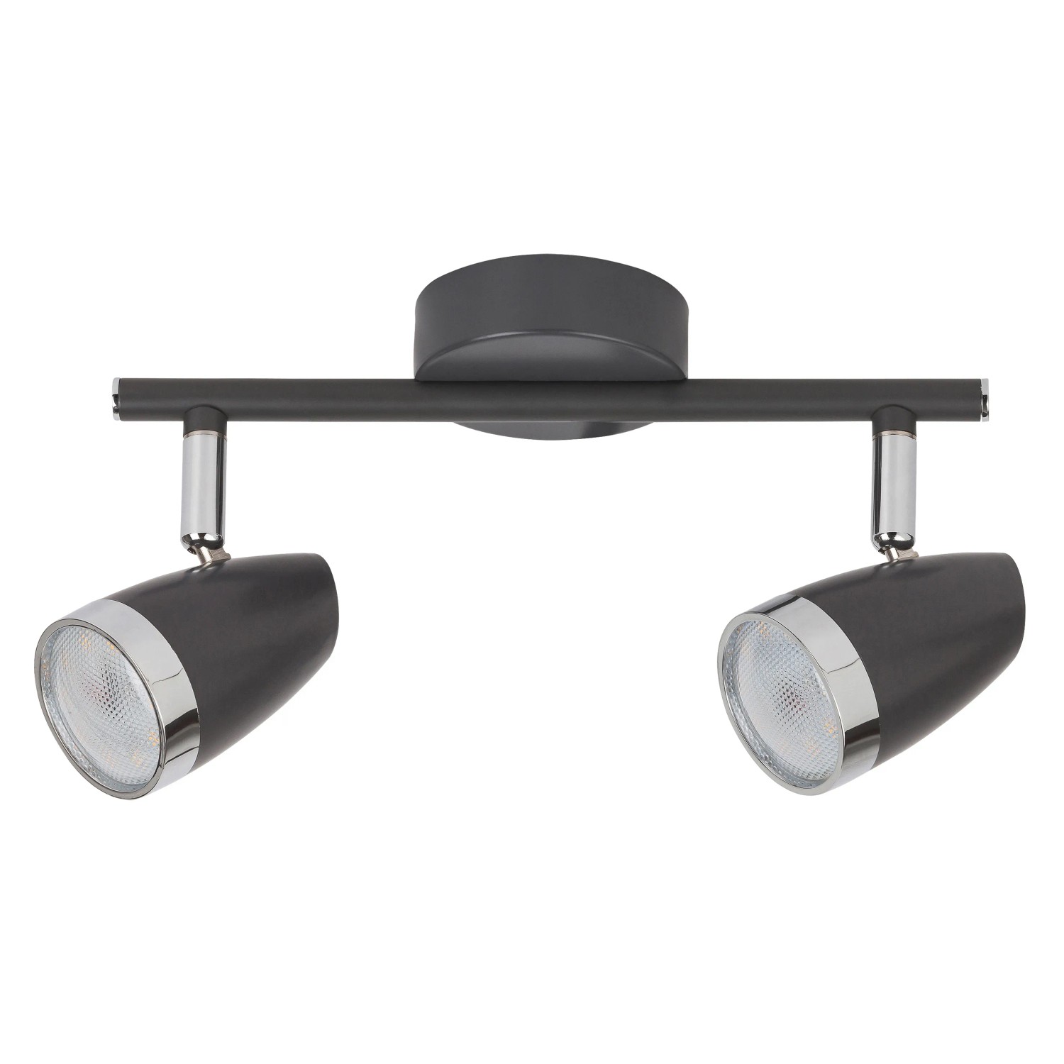 E-shop Rabalux Stropné 2bodové svietidlo Karen, 2x4 W, 3x280 lm, 3000 K, antracit/chróm