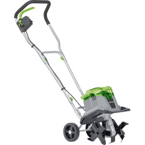 Akumulátorová motyka Lux A-BH-2x20/28, elektrický kultivátor so sklopnou rukoväťou a kolieskami.