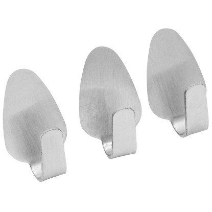Háčiky samolepiace oválne nerezové 2 cm, 3 ks