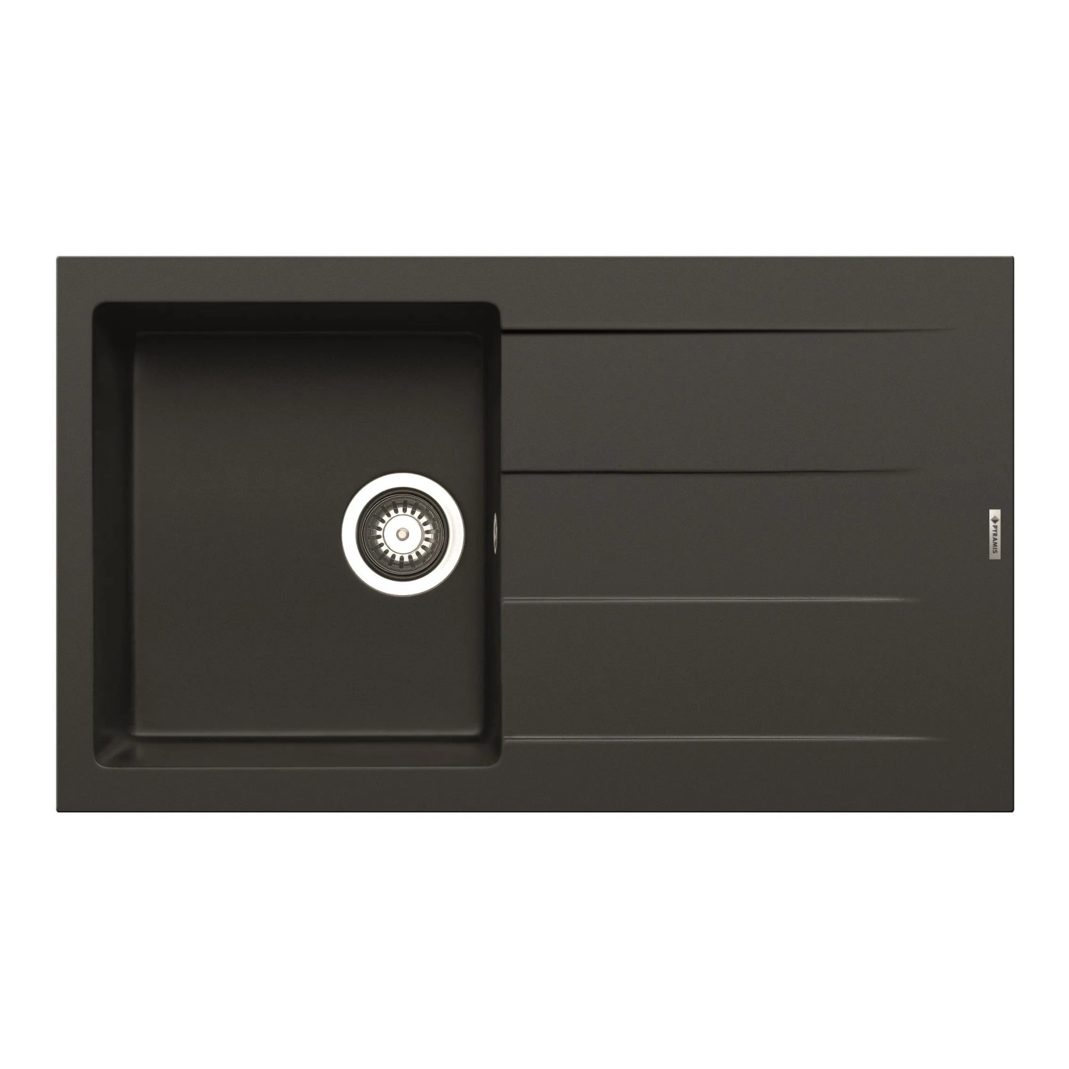 E-shop Pyramis Granitový drez s odkvapkávačom Athlos 1B 1D, black, 86 x 50 cm