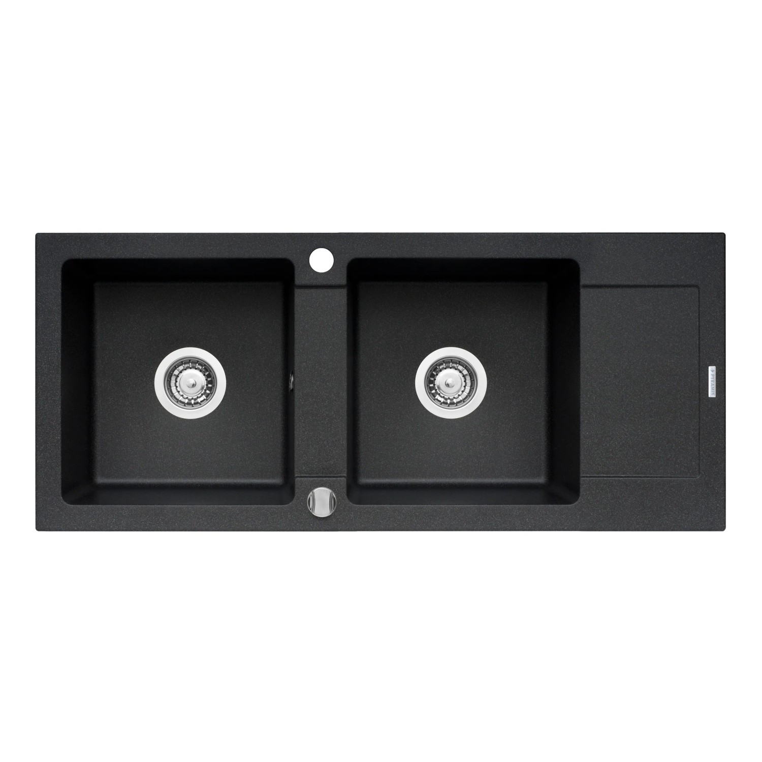 E-shop Pyramis Granitový drez s odkvapkávačom Mido 2B 1D, black, 116 x 50 cm