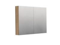 INTEDOOR Zrkadlová skriňa BEE, 2 dvere, el. zásuvka, IP44, š. 100cm, dub Halifax