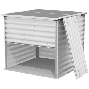 Kompostér Vitavia Tami Alu, prírodný, 99x99x87cm, s odnímateľnou bočnou stenou.