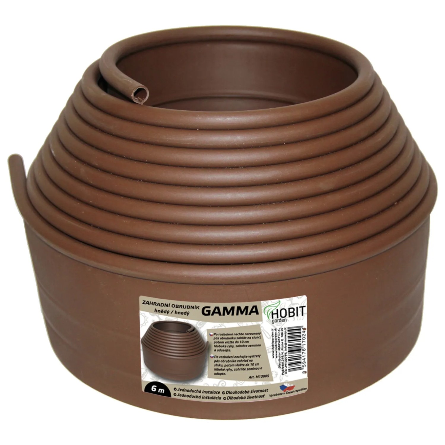 E-shop HOBIT garden Záhradný obrubník GAMMA hnedý 10 cm x 6 m