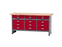 Küpper Dielenský pracovný stôl 12971, 15 zásuviek 84 x 170 x 60 cm