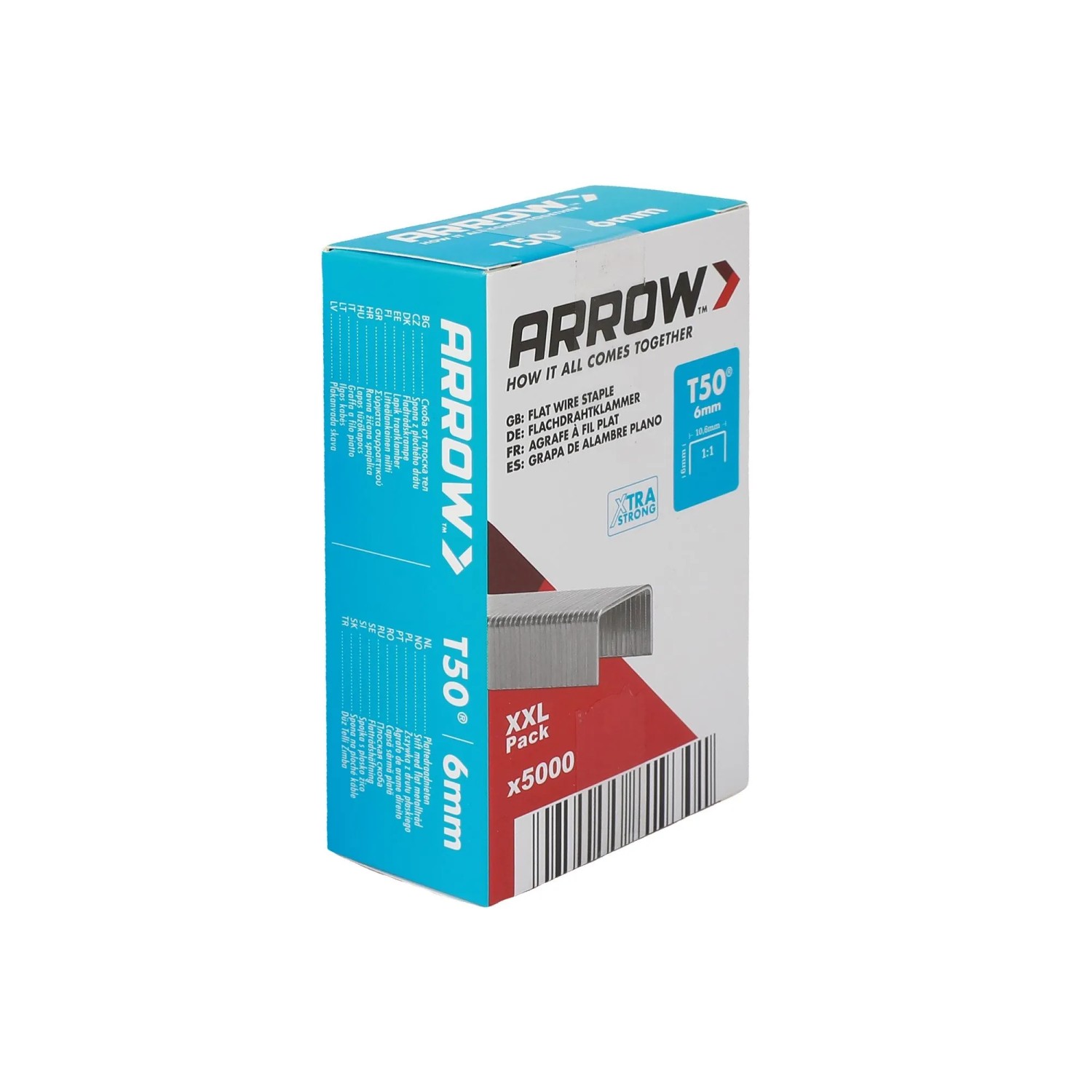 E-shop Arrow Drôtené sponky do sponkovačky T50, dĺžka 6 mm, 5000 ks