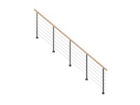 StarWood Kovové zábradlie Kos s oblým bukovým madlom/antracit 250 cm StarWood Kovové zábradlie Kos s oblým bukovým madlom/antracit 250 cm
