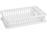 Curver Odkvapkávač na riad s podnosom malý, biela, 42 x 26,5 x 8,8 cm