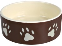 Jollypaw Keramická miska s labkami 0,3 l priemer 12 cm hnedo-krémová