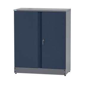Tmavomodrá skriňa Küpper s 2 dverami, 10 zásuvkami, výška 110 cm.