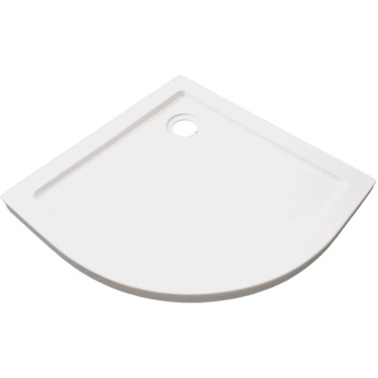 SANOTECHNIK Okrúhla sprchová vanička s kamenným efektom biela 90 x 90 x 4 cm