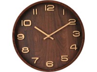 Koopman Nástenné hodiny, vzhľad dreva/zlatá, pr. 30,5 x 4 cm