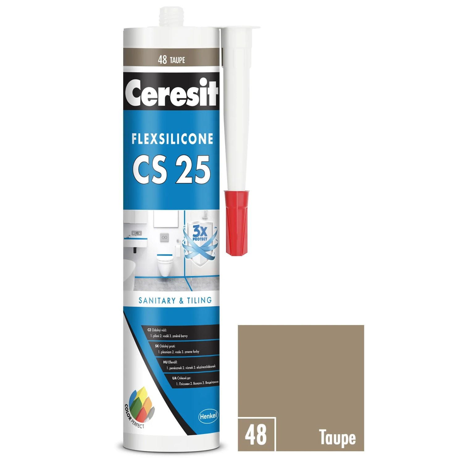 E-shop CERESIT CS 25 Sanitárny silikón 48 Taupe, 280 ml
