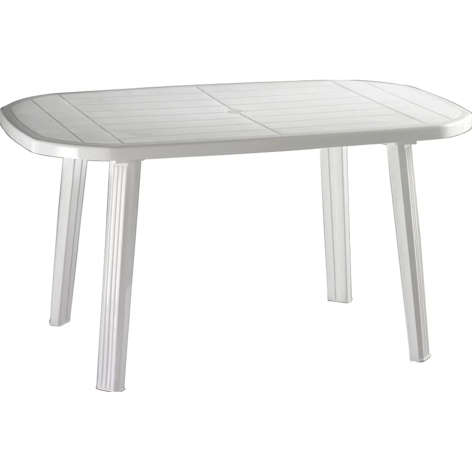 E-shop IDEA Europe Záhradný stôl Salomone plastový biely 135 x 84 x 73 cm
